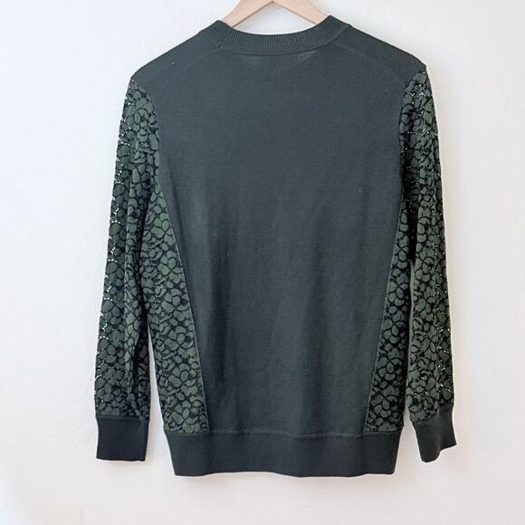 Tory Burch Green Morino Wool Sweater Fall Woman's Size Medium READ - Picture 6 of 11